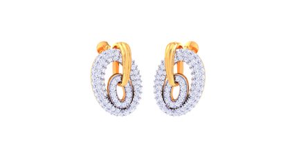 Interlinked Radiance Diamond Stud Earrings In Gold – 1.40 Ct Brilliant Cut