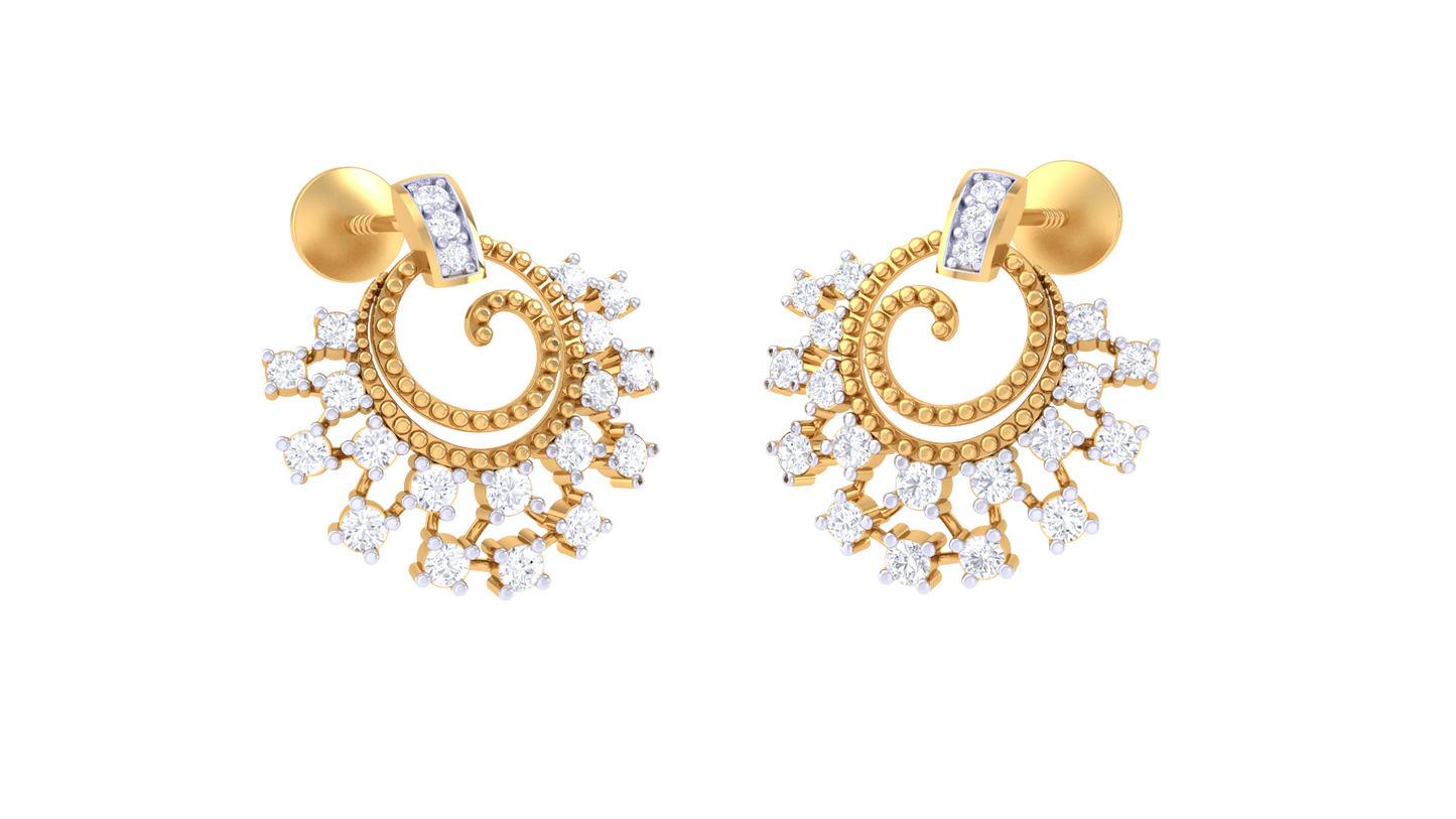 Spin Spark Diamond Stud Earrings - 0.42 Ct