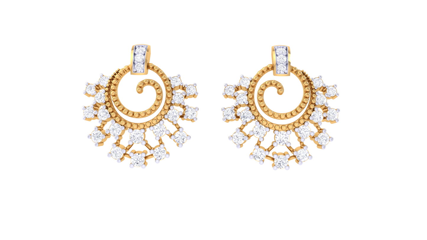 Spin Spark Diamond Stud Earrings - 0.42 Ct