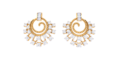 Spin Spark Diamond Stud Earrings - 0.42 Ct