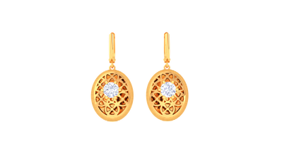 Floral Filigree Elegance Rose Gold Hoop Earrings  - 0.64 Ct Luminous Diamond