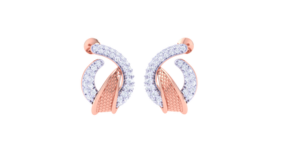 Curved Harmony Stud Earrings In Gold – 0.62 Ct Brilliant Cut Diamonds