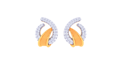 Curved Harmony Stud Earrings In Gold – 0.62 Ct Brilliant Cut Diamonds