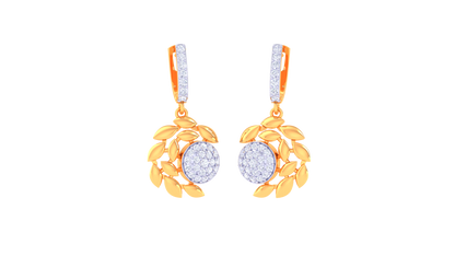 Nature's Embrace Diamond Hoop Earrings In Gold – 0.51 Ct Brilliant Cut