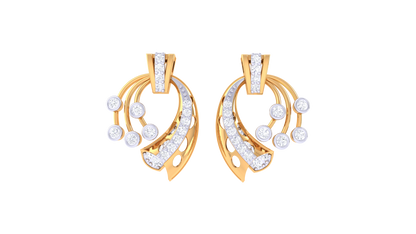 Bloom Curl Diamond Stud Earrings- 0.38 Ct