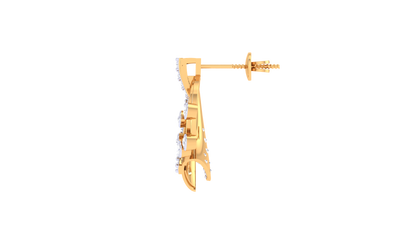 Bloom Curl Diamond Stud Earrings- 0.38 Ct