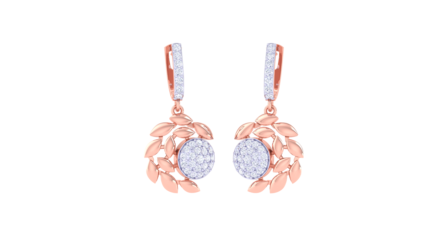 Nature's Embrace Diamond Hoop Earrings In Gold – 0.51 Ct Brilliant Cut