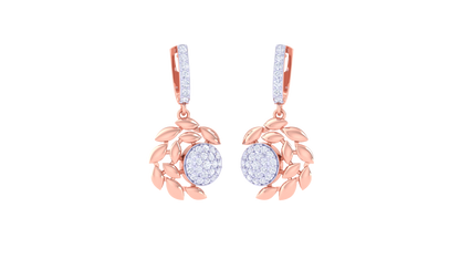 Nature's Embrace Diamond Hoop Earrings In Gold – 0.51 Ct Brilliant Cut