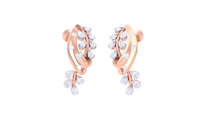 0.23 Ct - Graceful Curve Diamond Drop Earrings In Gold