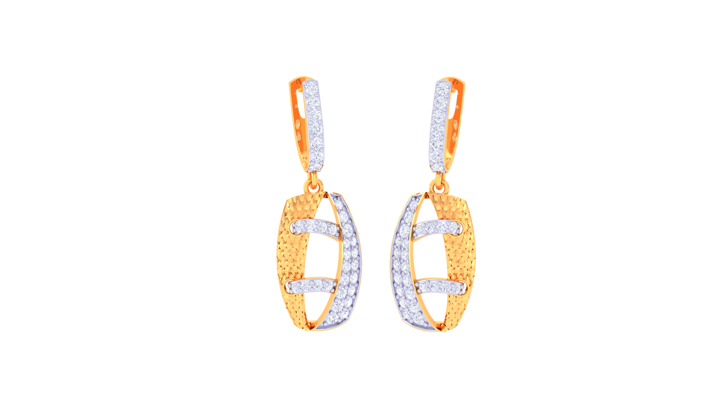 Crossover Spark Hoop Earrings In Gold – 0.41 Ct Diamond Studded