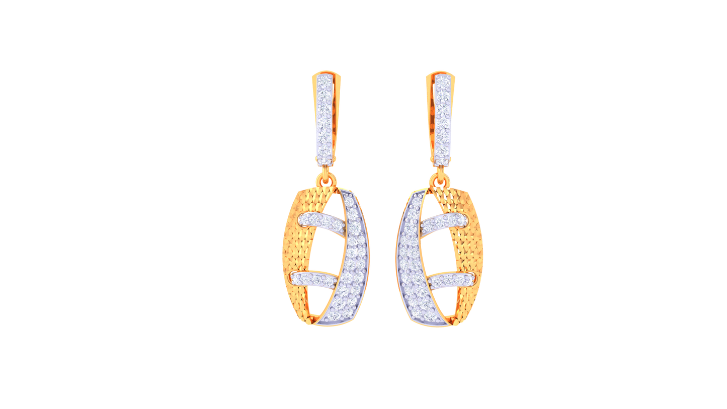 Crossover Spark Hoop Earrings In Gold – 0.41 Ct Diamond Studded