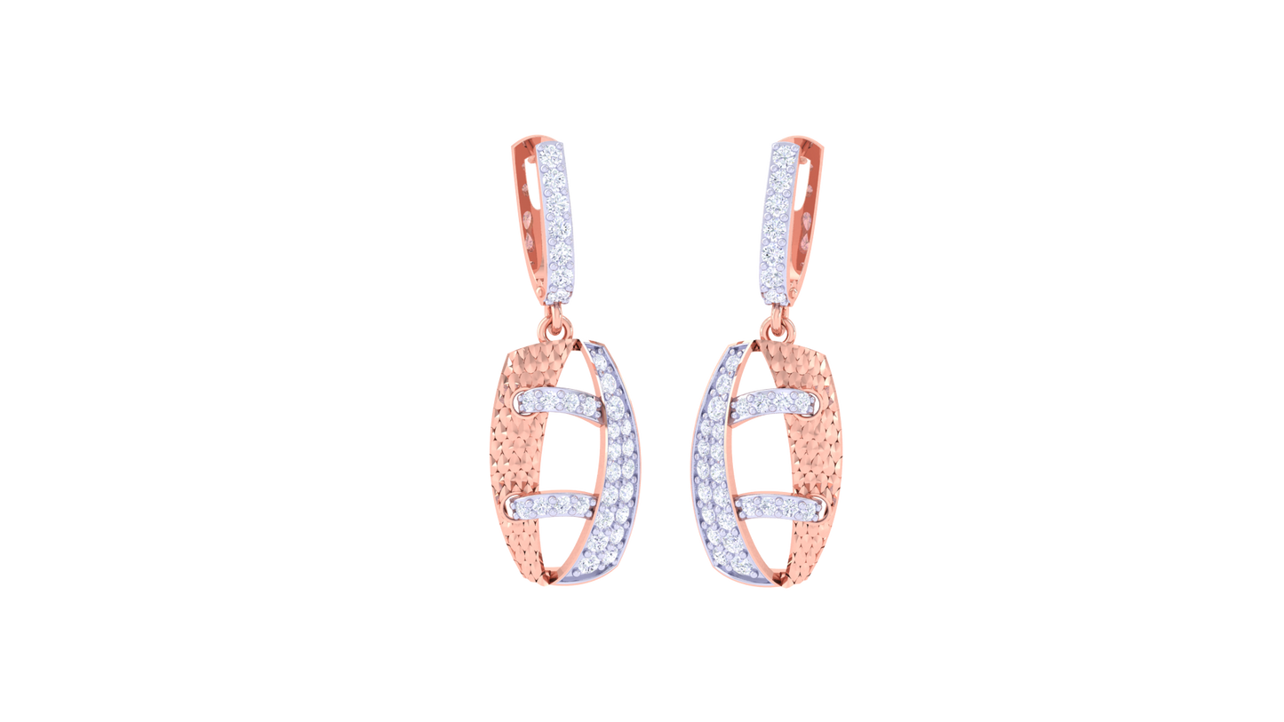 Crossover Spark Hoop Earrings In Gold – 0.41 Ct Diamond Studded