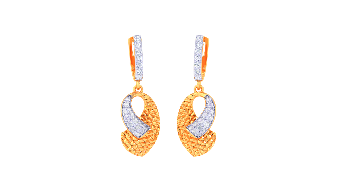 The Golden Knot Hoop Earrings - 0.57 Ct Dazzling Diamond