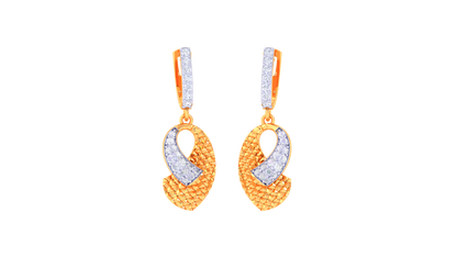 The Golden Knot Hoop Earrings - 0.57 Ct Dazzling Diamond