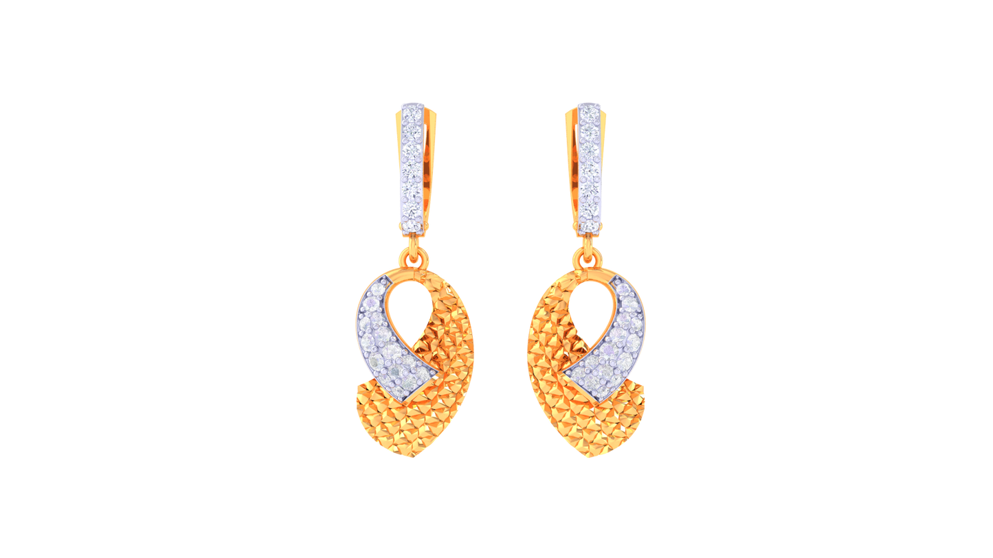 The Golden Knot Hoop Earrings - 0.57 Ct Dazzling Diamond