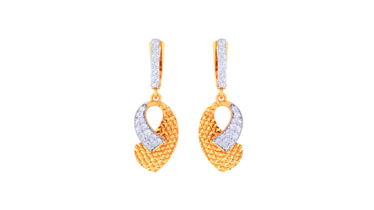 The Golden Knot Hoop Earrings - 0.57 Ct Dazzling Diamond