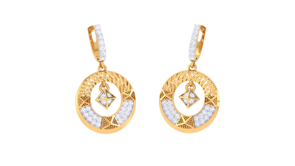 Geometric Hoop Earrings In Gold - 0.51 Ct Brilliant Diamonds