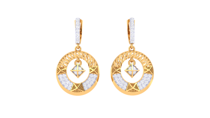 Geometric Hoop Earrings In Gold - 0.51 Ct Brilliant Diamonds