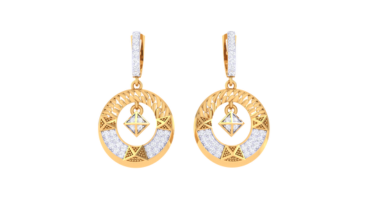 Geometric Hoop Earrings In Gold - 0.51 Ct Brilliant Diamonds