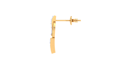 FiliGree Teardrop Stud Earrings In Yellow Gold - 0.23 Ct Round Cut Diamonds