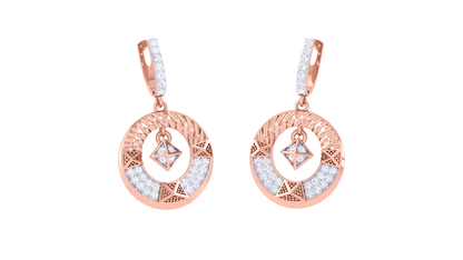 Geometric Hoop Earrings In Gold - 0.51 Ct Brilliant Diamonds