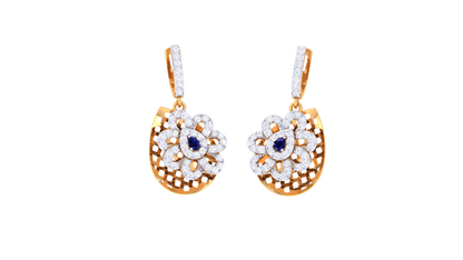 Sprial Bloom Diamond Hoop Earrings - 0.78 Ct