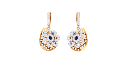 Sprial Bloom Diamond Hoop Earrings - 0.78 Ct