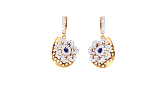 Sprial Bloom Diamond Hoop Earrings - 0.78 Ct