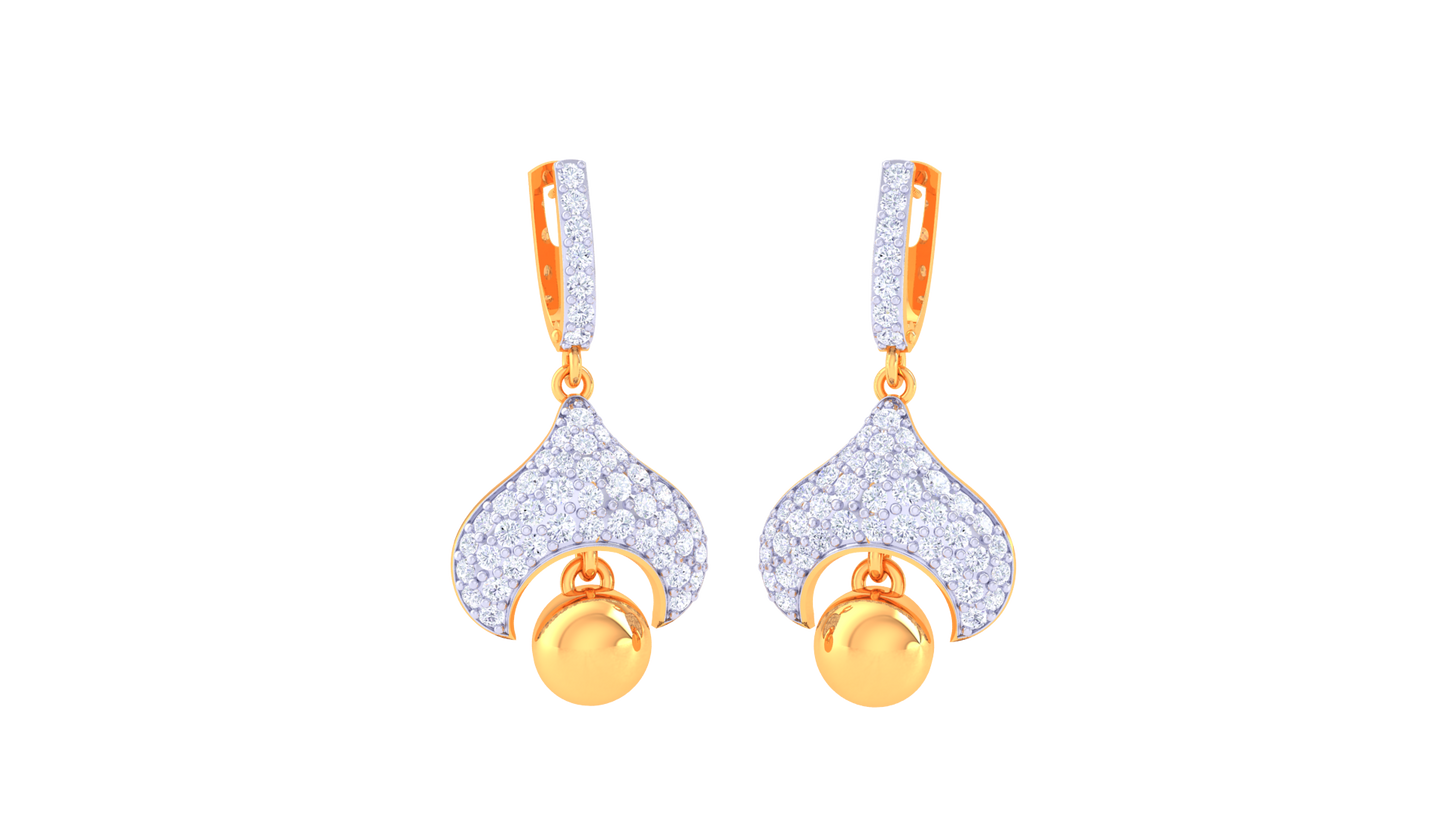 Twilight Bloom Hoop Earrings In Gold - 1.03 Ct Diamond Pavé