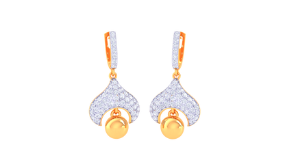 Twilight Bloom Hoop Earrings In Gold - 1.03 Ct Diamond Pavé