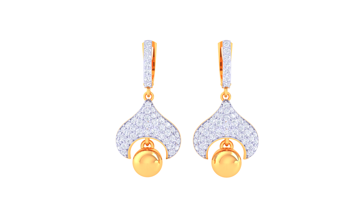 Twilight Bloom Hoop Earrings In Gold - 1.03 Ct Diamond Pavé