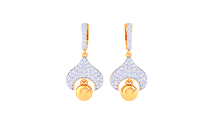Twilight Bloom Hoop Earrings In Gold - 1.03 Ct Diamond Pavé