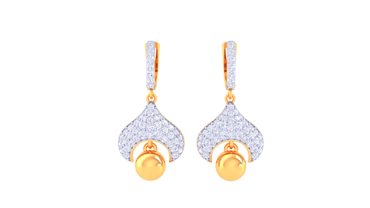 Twilight Bloom Hoop Earrings In Gold - 1.03 Ct Diamond Pavé