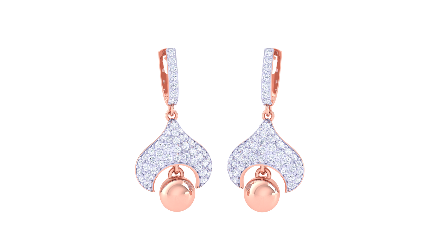 Twilight Bloom Hoop Earrings In Gold - 1.03 Ct Diamond Pavé