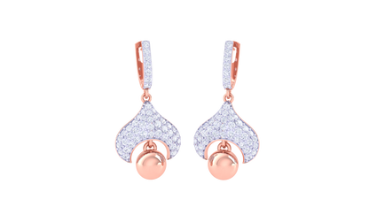 Twilight Bloom Hoop Earrings In Gold - 1.03 Ct Diamond Pavé