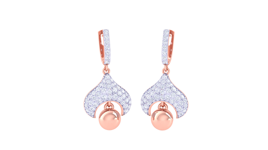 Twilight Bloom Hoop Earrings In Gold - 1.03 Ct Diamond Pavé