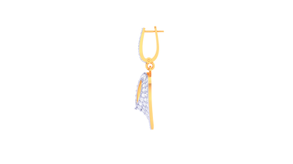 Golden Eclipse Hoop Earrings In Gold - 0.91 Ct Diamond Detailing