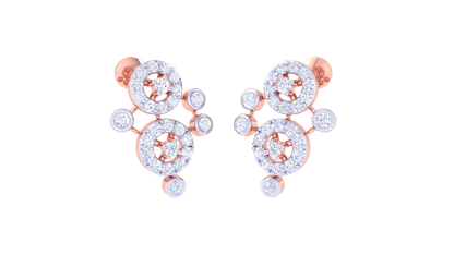 Orbit Cluster Stud Earrings In Gold - 0.52 Ct Brilliant Diamond