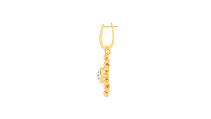 Sunbrust Square Diamond Hoop Earrings In Gold - 0.75 Ct Brilliant Cut