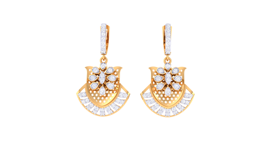 Dazzling Petal Diamond Hoop Earrings In Gold - 0.58 Ct