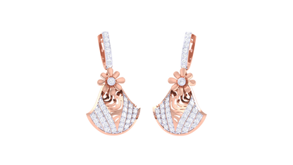 Bold Stride Hoop Yellow Gold Earrings - 0.62 Ct Round Diamonds