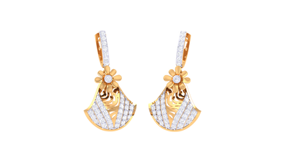 Bold Stride Hoop Yellow Gold Earrings - 0.62 Ct Round Diamonds