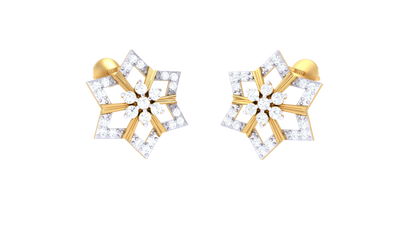 Celestial Bloom Diamond Stud Earrings In Gold – 0.49 Ct