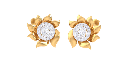 Floral Sparkle Diamond stud Earrings-0.47 Ct.