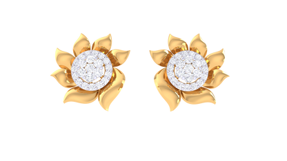 Floral Sparkle Diamond stud Earrings-0.47 Ct.