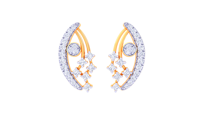 Cascade Bloom Stud Earrings In Gold - 0.44 Ct Diamond Cluster