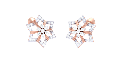 Celestial Bloom Diamond Stud Earrings In Gold – 0.49 Ct