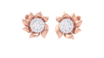 Floral Sparkle Diamond stud Earrings-0.47 Ct.