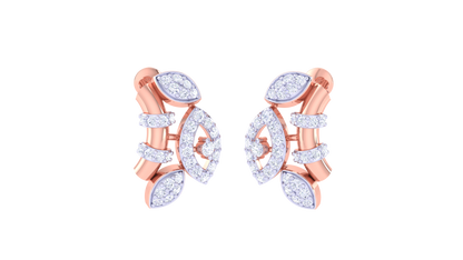 Symmetric Marquise Gold Stud Earrings - 0.57 Ct Diamond Embellishments