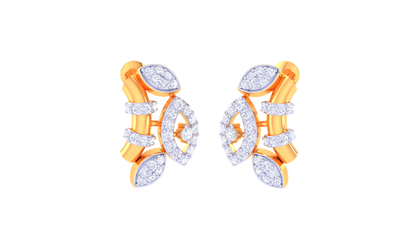 Symmetric Marquise Gold Stud Earrings - 0.57 Ct Diamond Embellishments